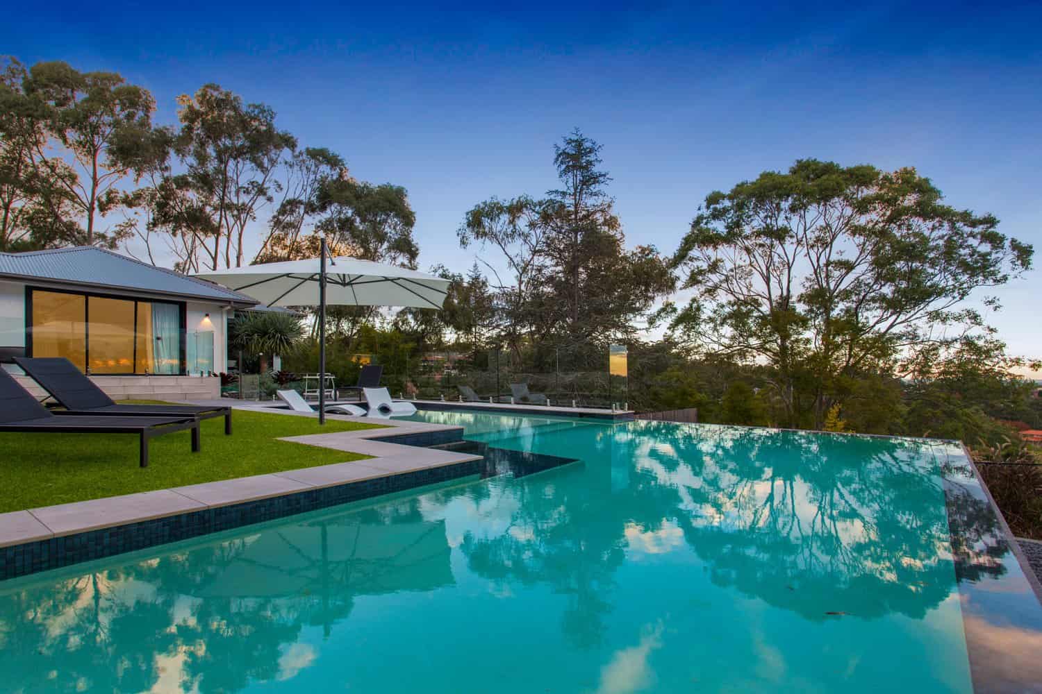 This pool area enhances functionality of a home