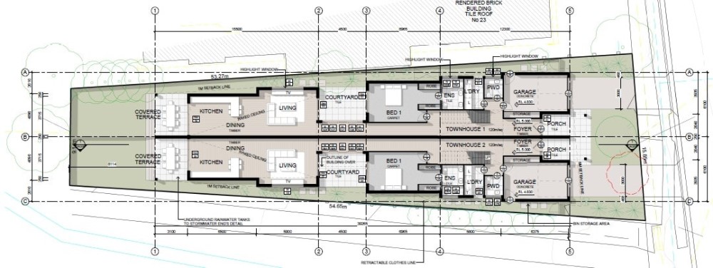 Side by side duplex design puts two separate homes right next to each other